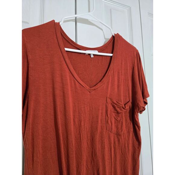 Another love medium women's tie front burnt orange tshirt - Picture 3 of 9